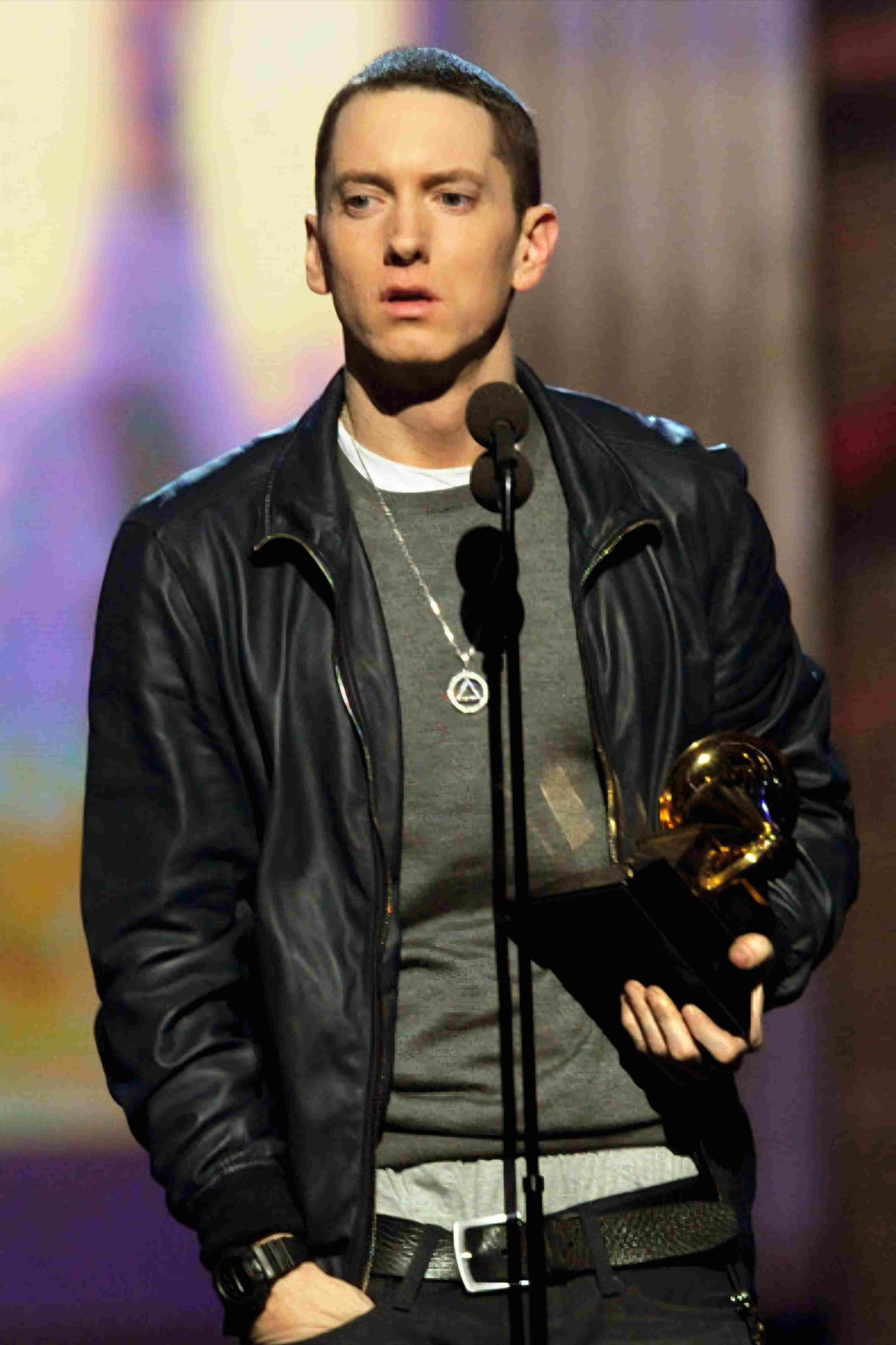 Eminem Recovery 2010 leather jacket short beard