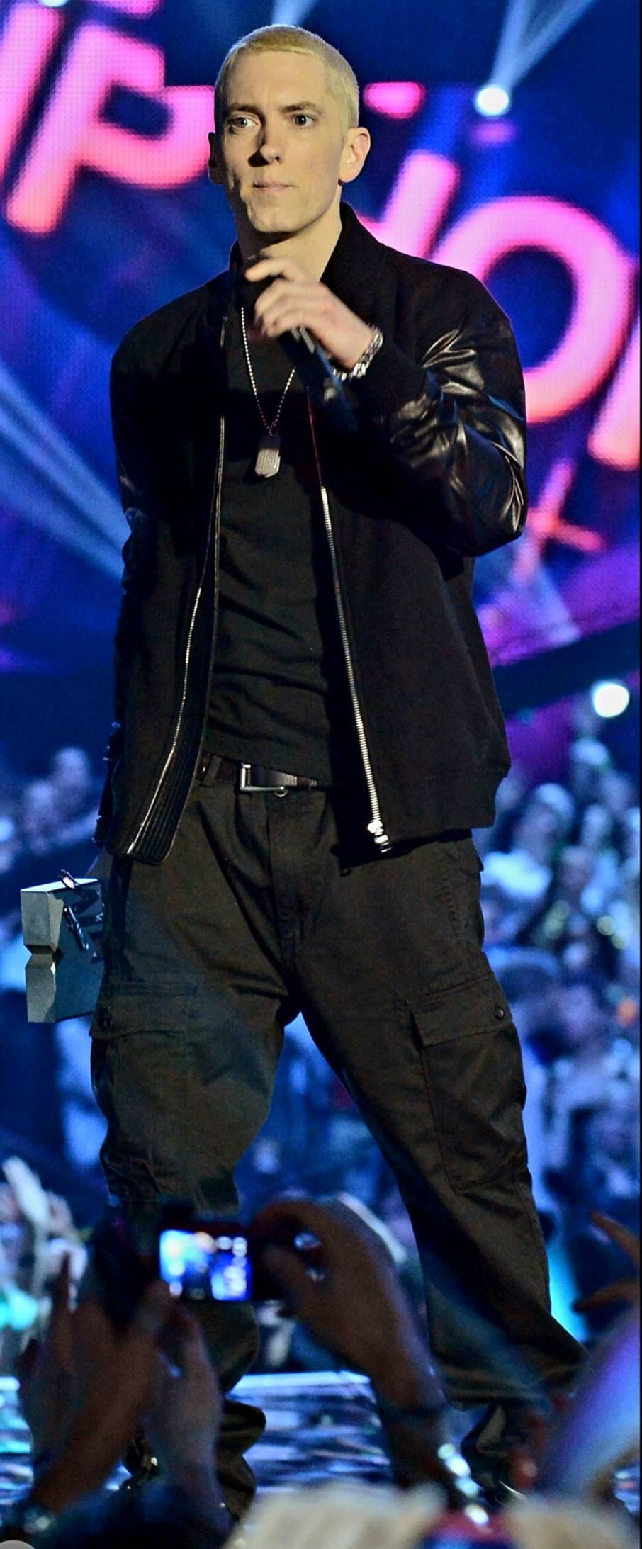 Eminem black suit formal look YouTube Music Awards 2013